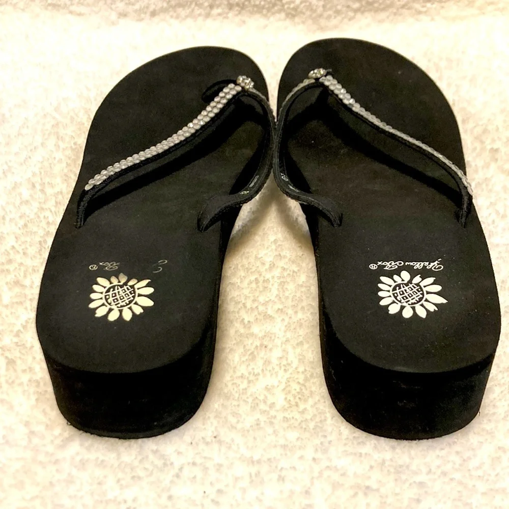 Yellow Box Rhinestone Flip Flops - Picture 5 of 7